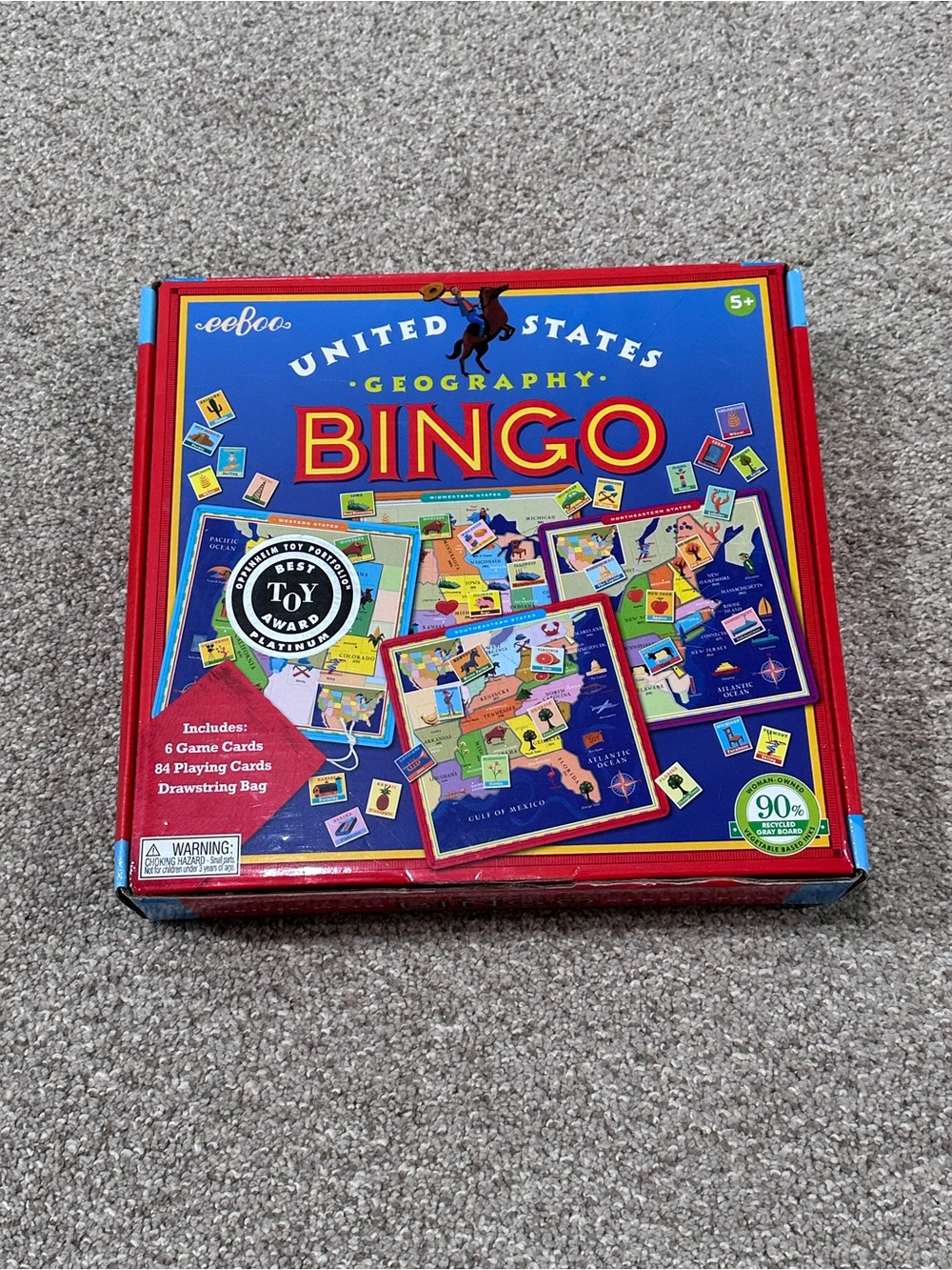 eeBoo United States Geography Bingo Game